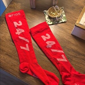 FIGS Red 24/7 Awesome Nurse Compression socks